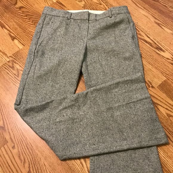 Theory Tweed Wool Trousers Grey Sz 10 - Picture 1 of 9